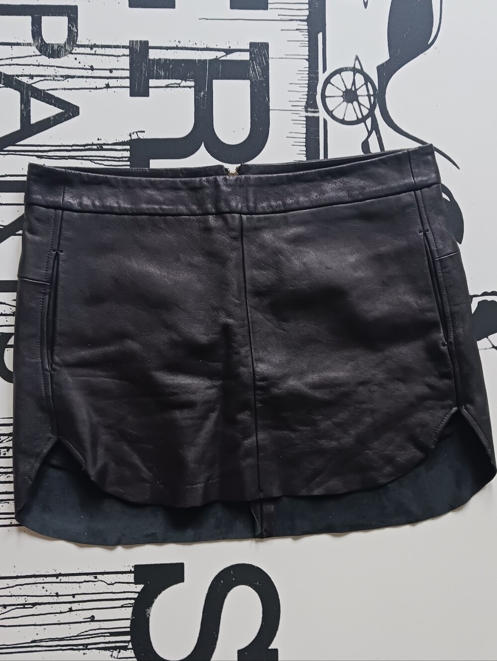 Mason Lambskin Leather Skirt Size 2 BLACK